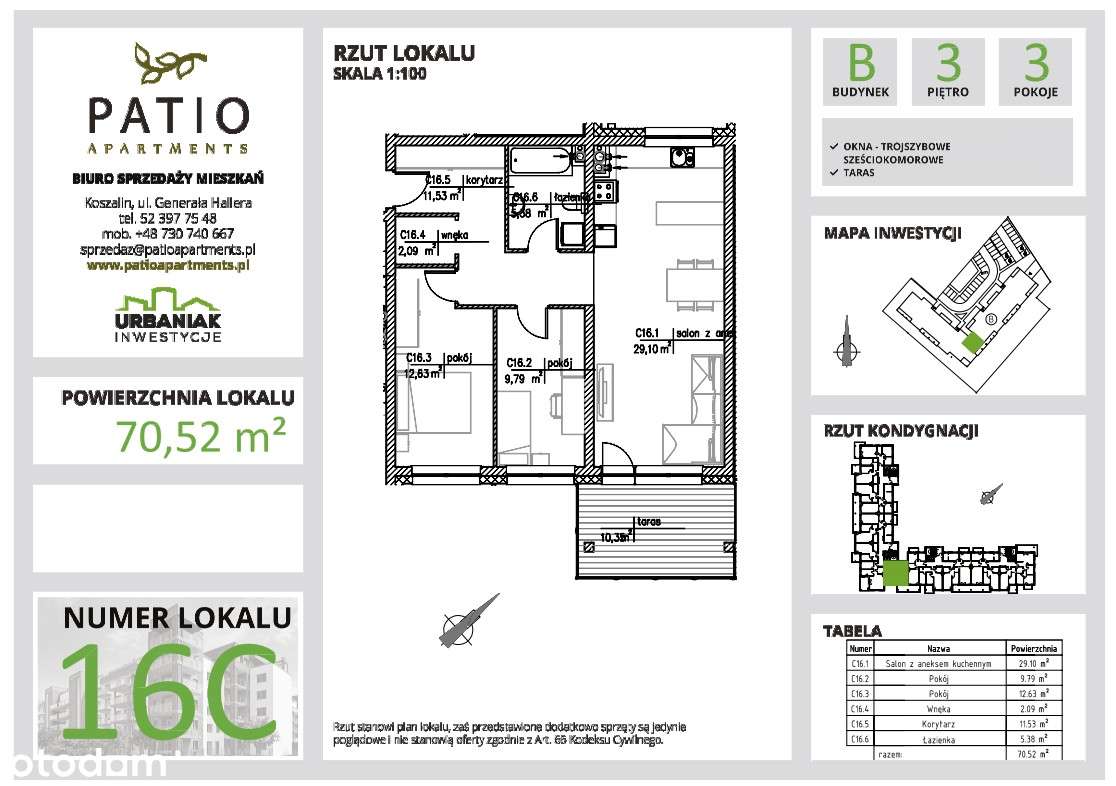 Mieszkanie Patio Koszalin 70,52m2 - Pełny obrazek: 2/5