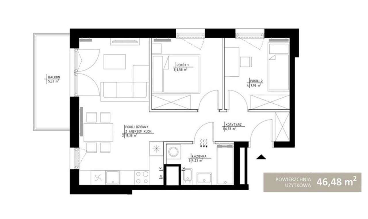 Kompaktowe 3 pokoje - 15 min od Katowic-3