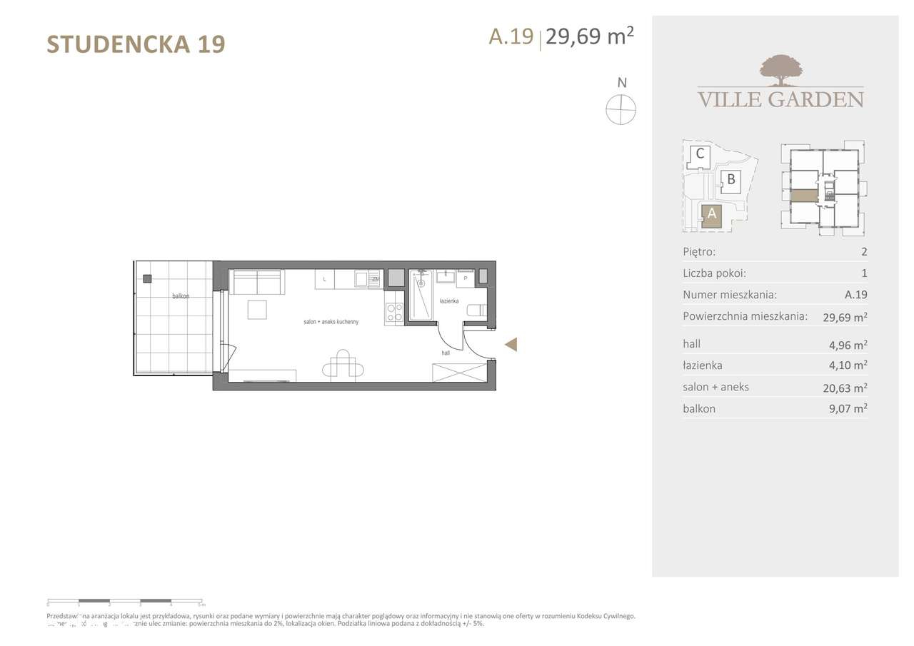 Ville Garden | mieszkanie 1-pok. | A.19 - Pełny obrazek: 2/9