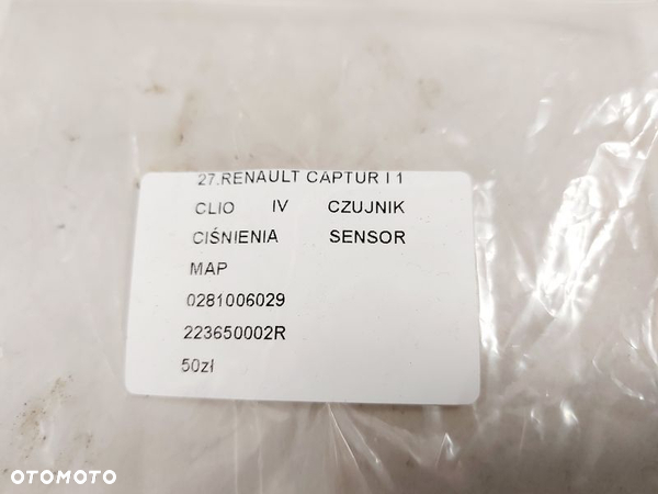 RENAULT CAPTUR 1 I 0.9 900 TCE CZUJNIK CIŚNIENIA MAPSENSOR 0281006029 223650002R - 5