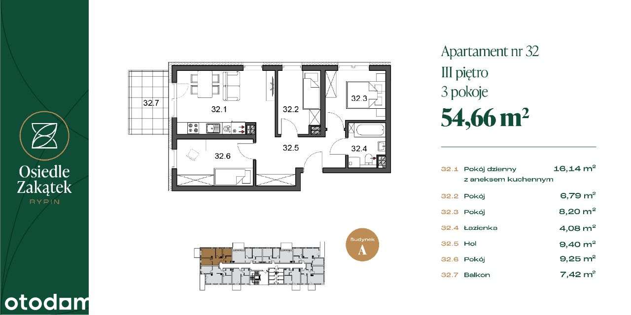 Osiedle Zakątek funkcjonalne mieszkanie M32 - Pełny obrazek: 2/7