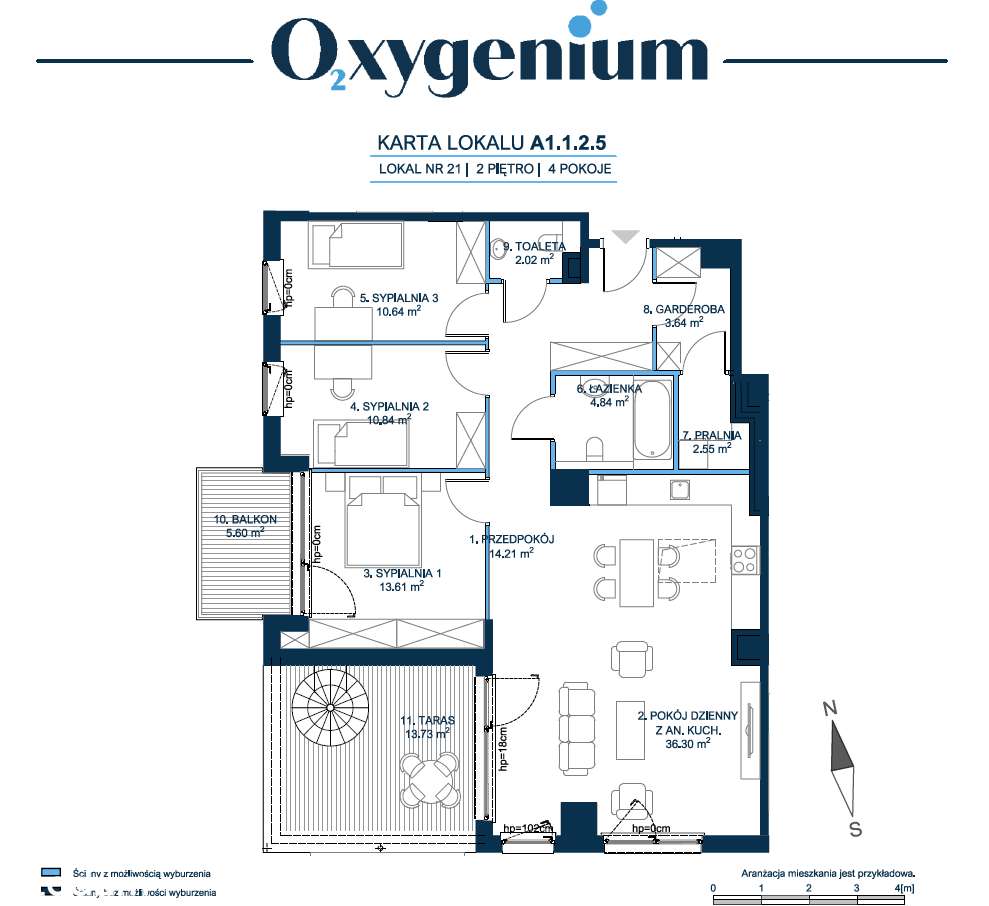 Przestronne mieszkanie z dwupiętrowym tarsem - 98.65m²-3