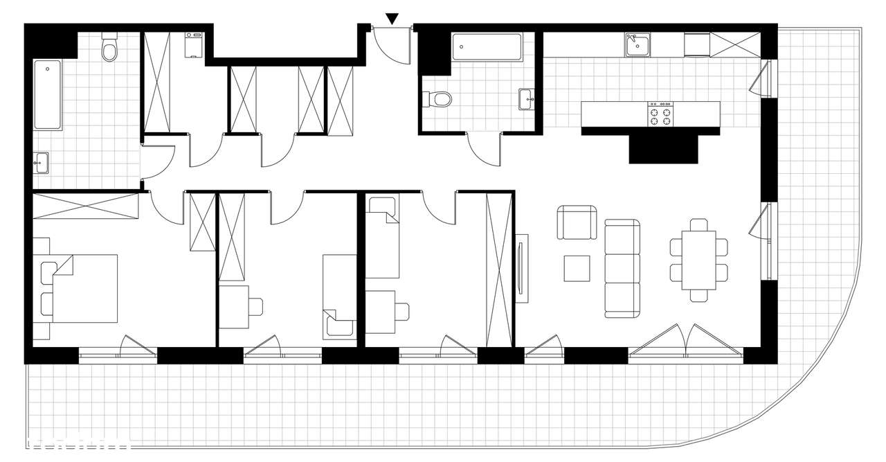 4-pokojowe mieszkanie 116m2 + loggia - Pełny obrazek: 2/8