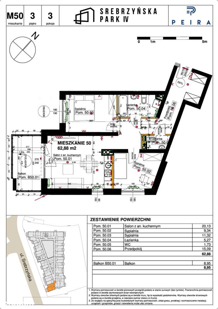 Srebrzyńska Park I​V | mieszkanie 3-pok. | M50 - Pełny obrazek: 2/9