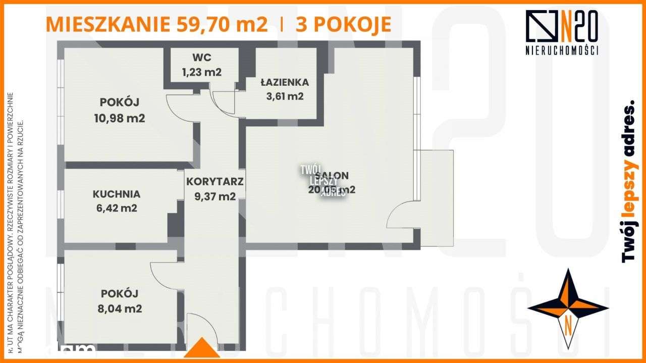 Przestronne, duże i ustawne 3-pokojowe mieszkanie - Pełny obrazek: 4/20