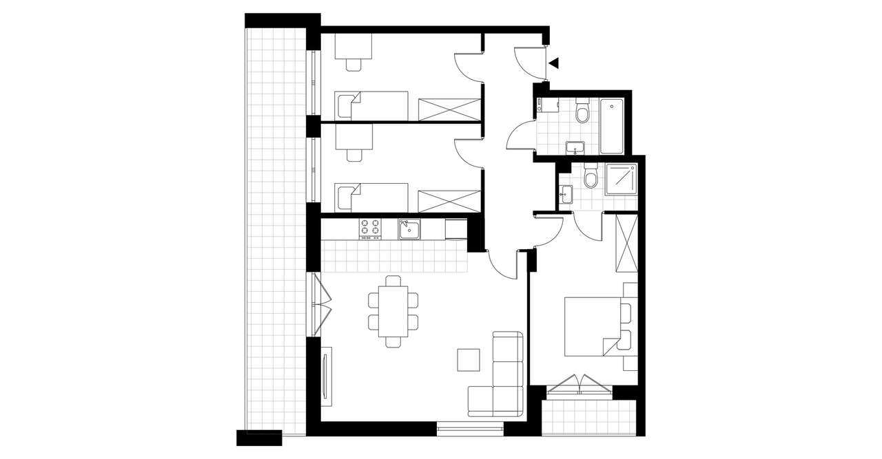 4-pokojowe mieszkanie 77m2 + 2 balkony - Pełny obrazek: 4/9