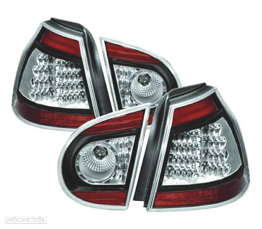 FAROLINS TRASEIROS LED PARA VOLKSWAGEN VW GOLF 5 MK V 03-08 CROMADO PRETO VERMELHO - 1