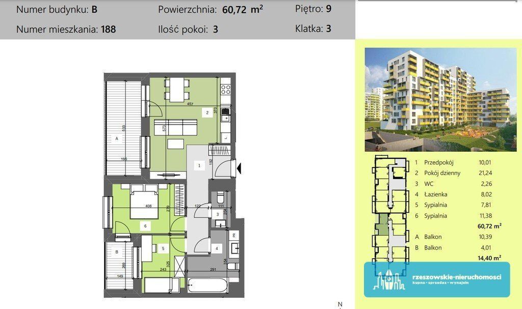 Dworzysko kolejny etap !!! 3 pokoje 60.72 m2