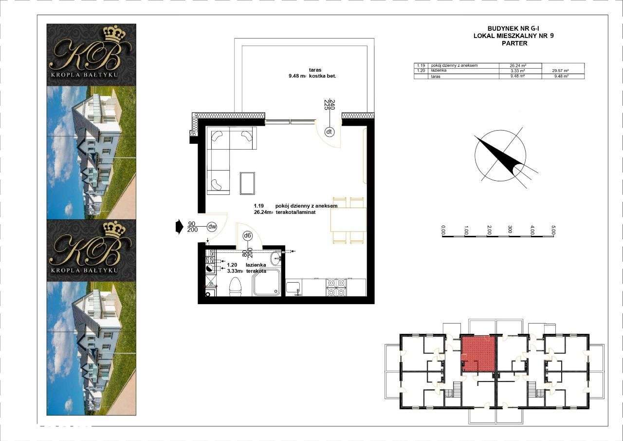 Kawalerka z tarasem, Darłowo - Pełny obrazek: 1/4