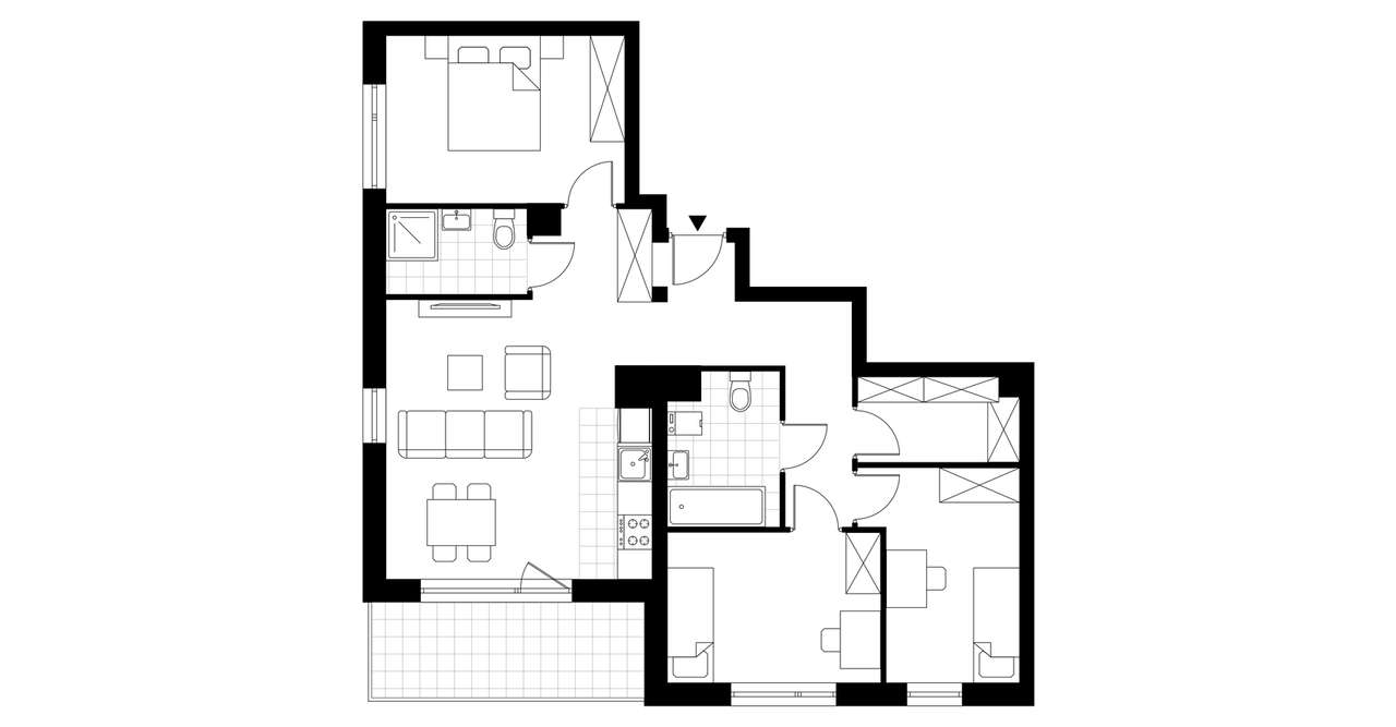 4-pokojowe mieszkanie 82m2 + balkon Bezpośrednio - Pełny obrazek: 2/7