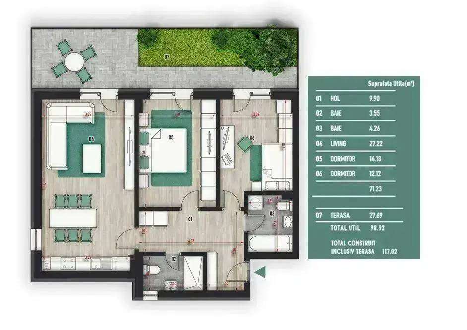 FINALIZAT 3 camere cu gradina | loc de parcare | 8 minute N.Teclu |-3