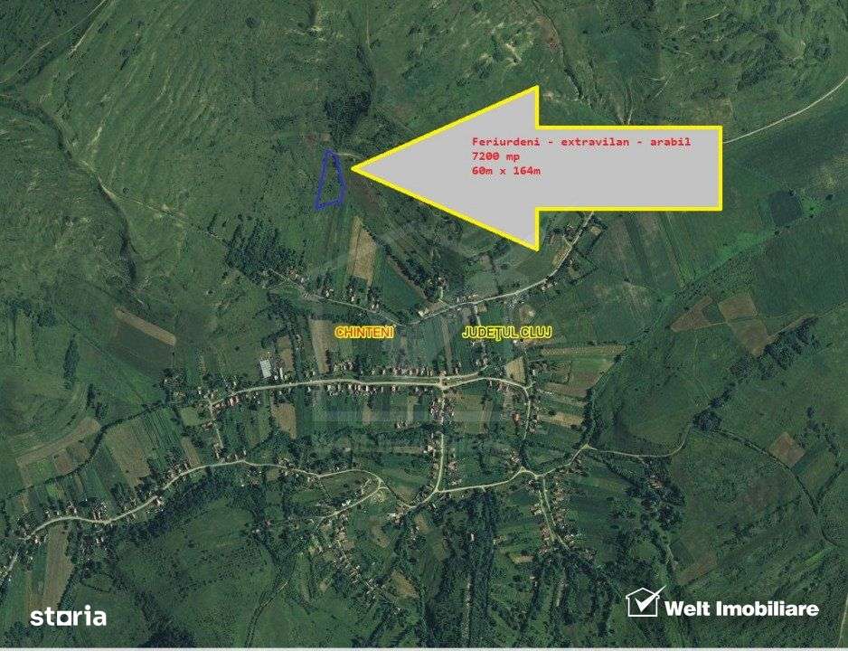 Teren extravilan in Feiurdeni, 7200 mp, expunere sudica - Imagine principală: 1/2