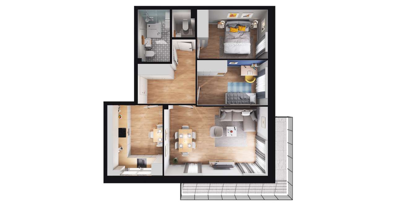 Młoda Rumia | mieszkanie 3-pok. | M​R12 P1/M4 - Pełny obrazek: 3/9