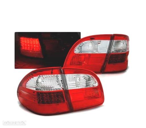 FAROLINS TRASEIROS LED PARA MERCEDES "W211" KOMBI E-CLASS 02-06 RED CRYSTAL VERMELHO CRISTAL - 1