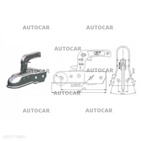 Cupla de remorcare de 750 de kg/piese remorci/accesorii remorca - 2