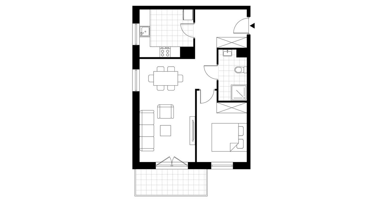 2-pokojowe mieszkanie 50m2 + balkon Bezpośrednio - Pełny obrazek: 3/6