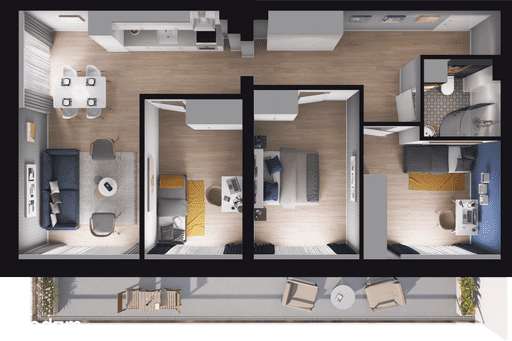 Stary Browar | mieszkanie 4-pok. | 2M24 - Pełny obrazek: 3/9