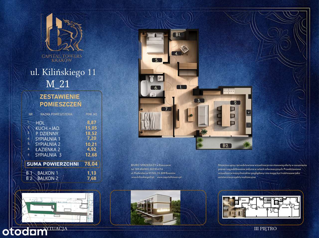 Kilińskiego 11 Kraków Apartament 78,63m2 klucze w 2026! Zapraszamy (lokal 21)