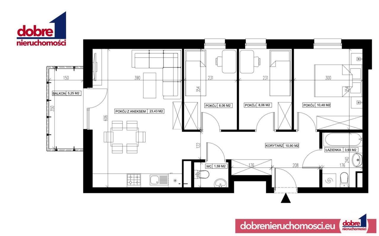 Dla rodziny 4 pokoje | Kapuściska | Balkon | Nowe - Pełny obrazek: 4/15
