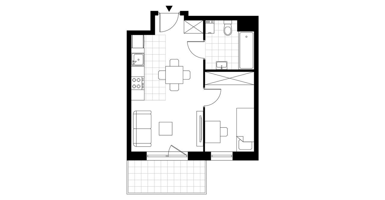 2-pokojowe mieszkanie 34m2 + balkon Bez Prowizji - Pełny obrazek: 3/8