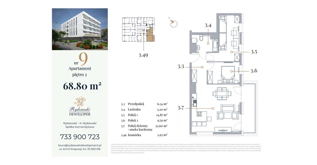 3-pokojowe mieszkanie 68m2 Bez Prowizji - Pełny obrazek: 2/6