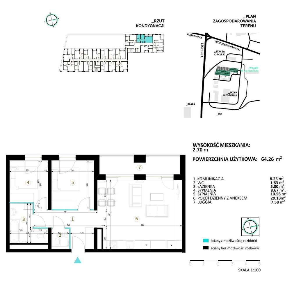 3 pokojowe z dużą loggią w nowym budynku | garderoba-1