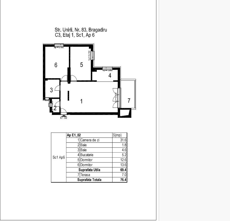 Apartament 3 camere, 2 bai-1