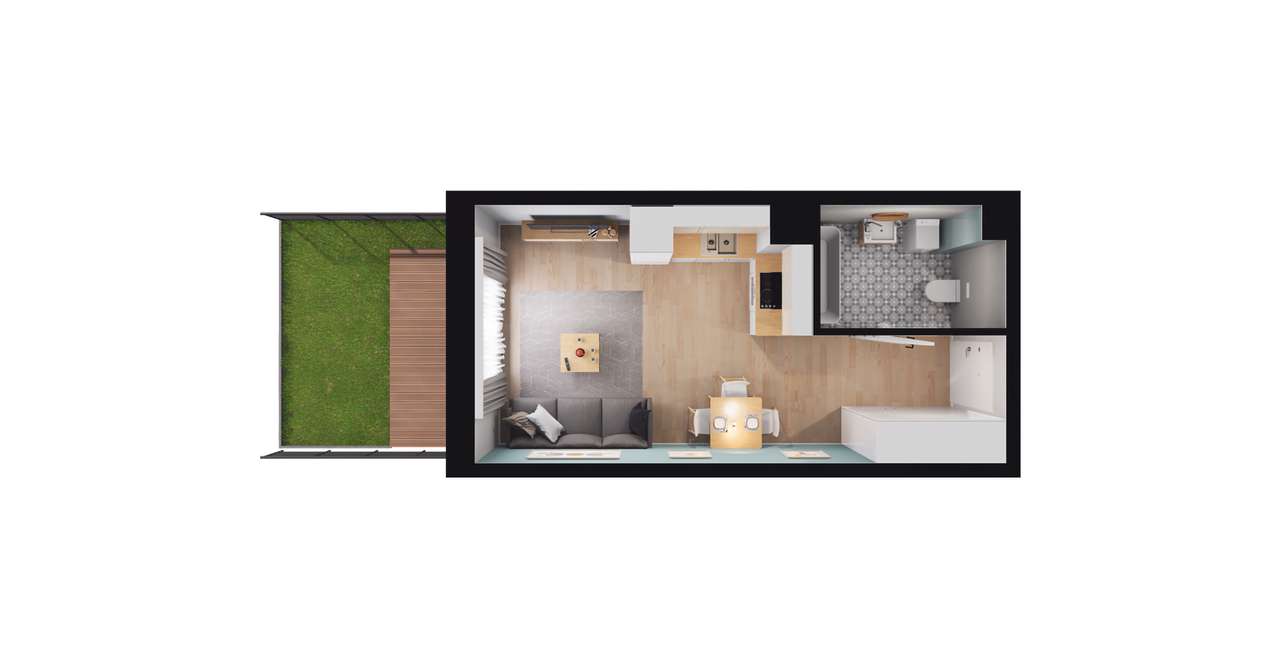 1-pokojowe mieszkanie 25m2 + ogródek Bez Prowizji - Pełny obrazek: 3/9