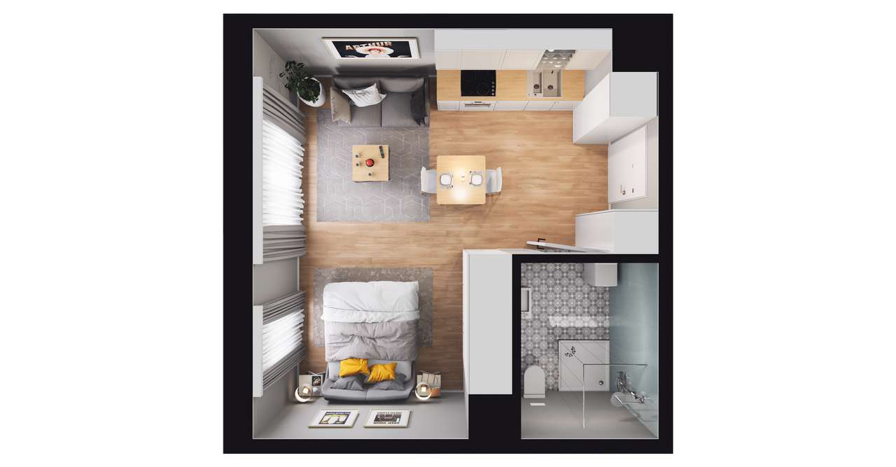 1-pokojowe mieszkanie 29m2 Bez Prowizji - Pełny obrazek: 3/8