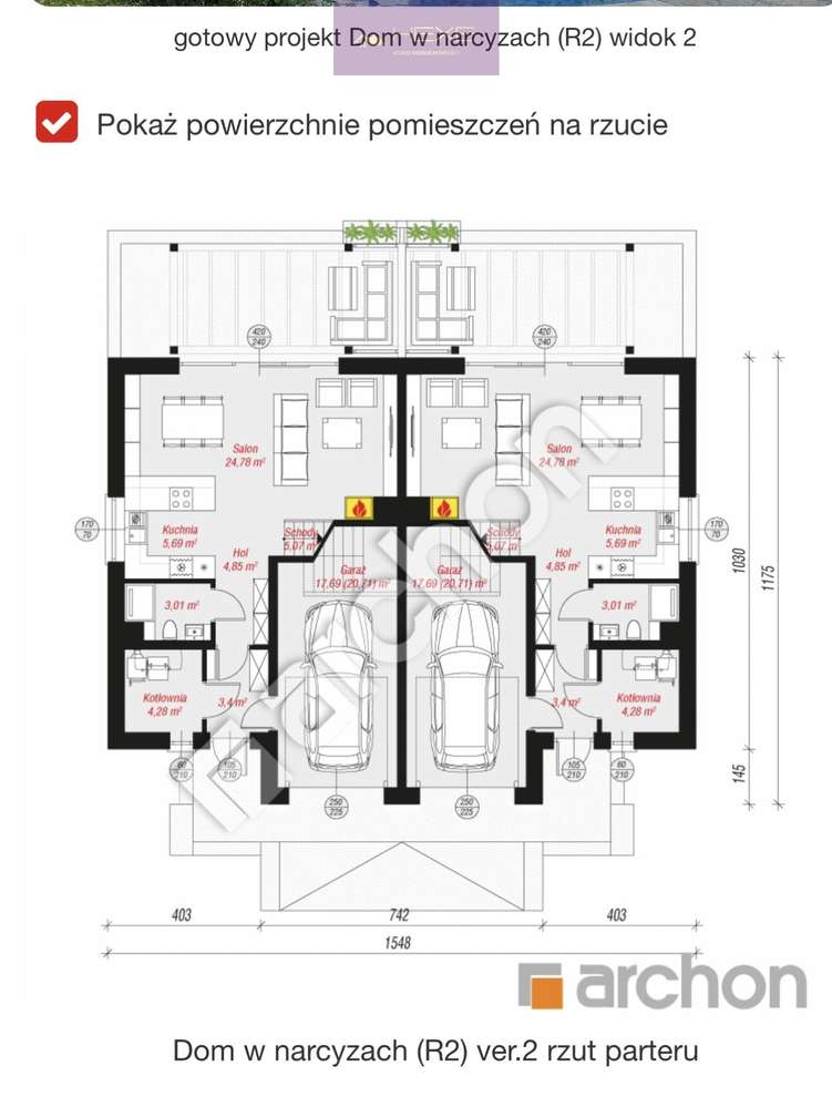 Nowoczesny bliźniak z garażem, ogrzewanie gazowe-10