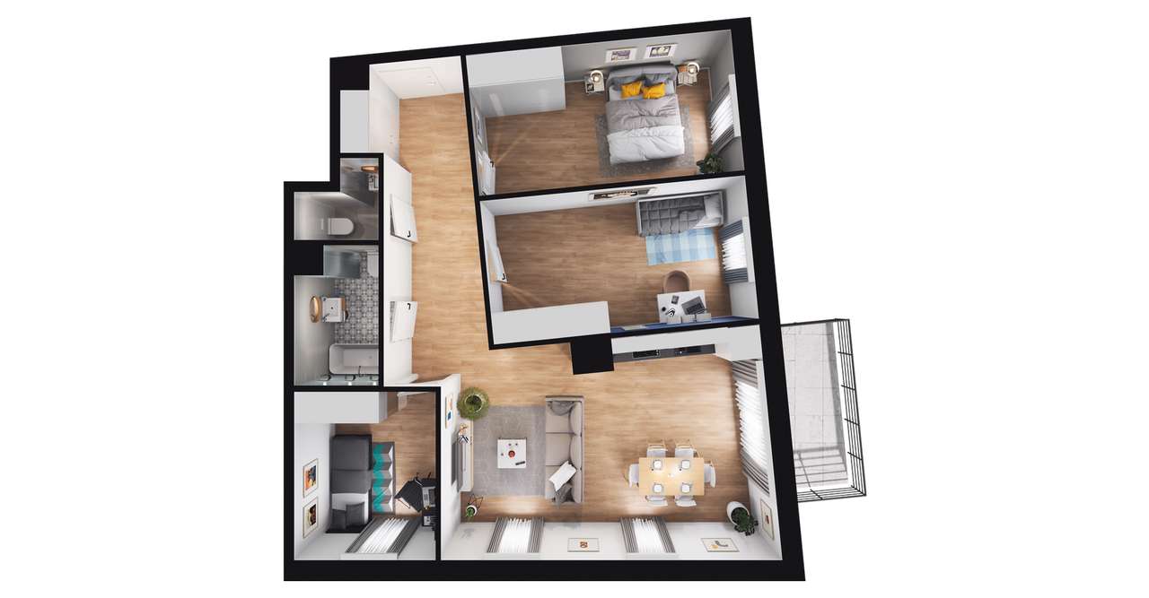 4-pokojowe mieszkanie 78 m² Bez Pośredników – pohled 3