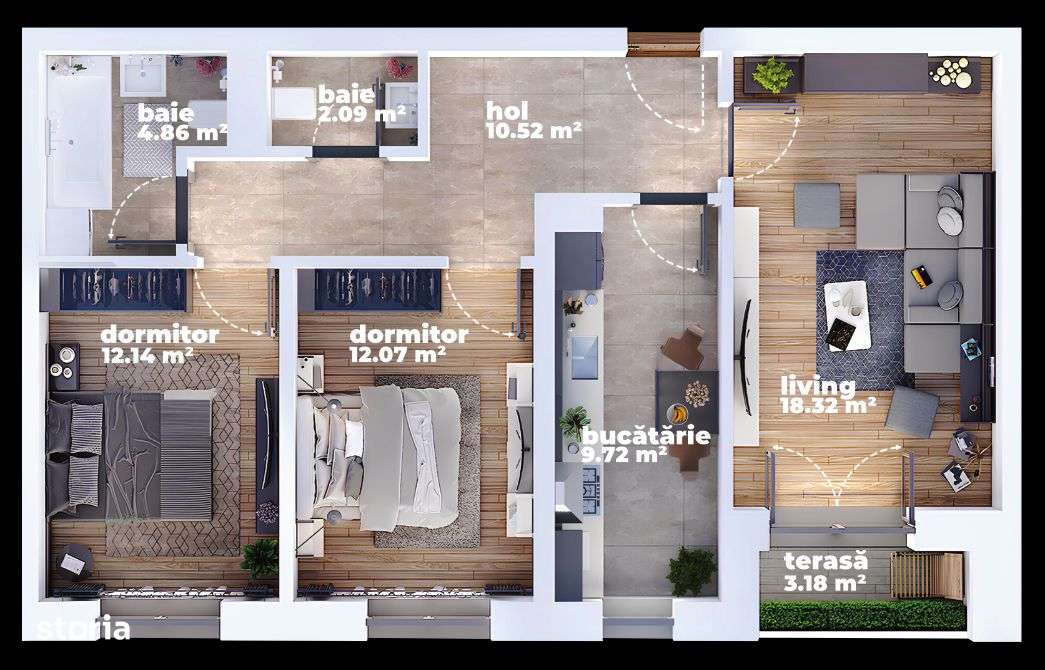 Apartament doua camere-Decomandat-Direct Dezvoltator-Comision 0-10