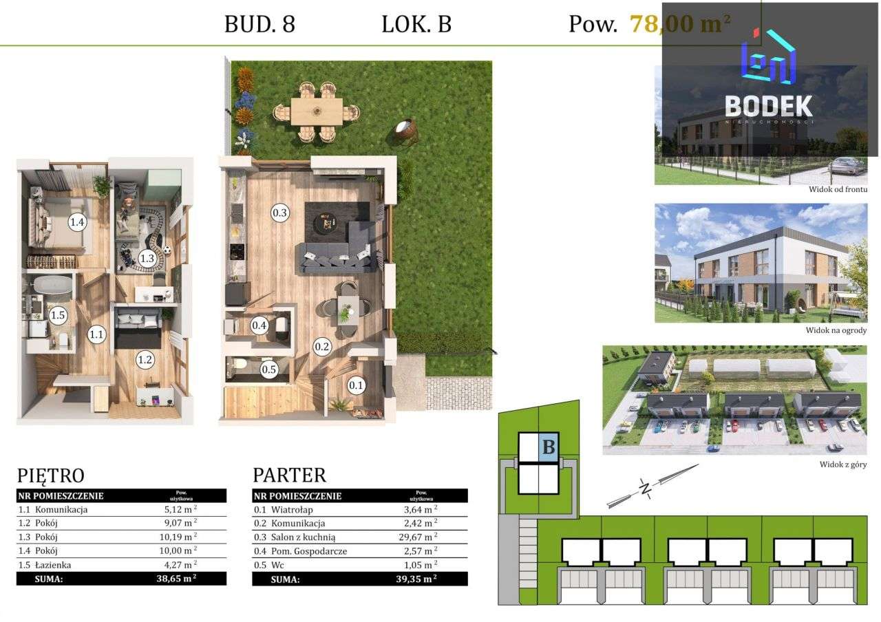 0%, ogródek, parking x2, podłogówka - Pełny obrazek: 5/10