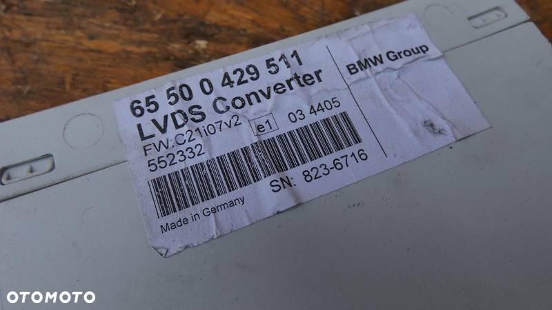 BMW E60 E61 E90 E70  MODUŁ STEROWNIK  LVDS 65500429511 - 2