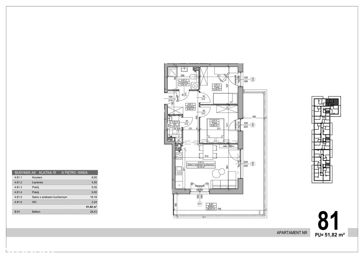3-pokojowe mieszkanie 51m2 + balkon Bez Prowizji - Pełny obrazek: 2/7