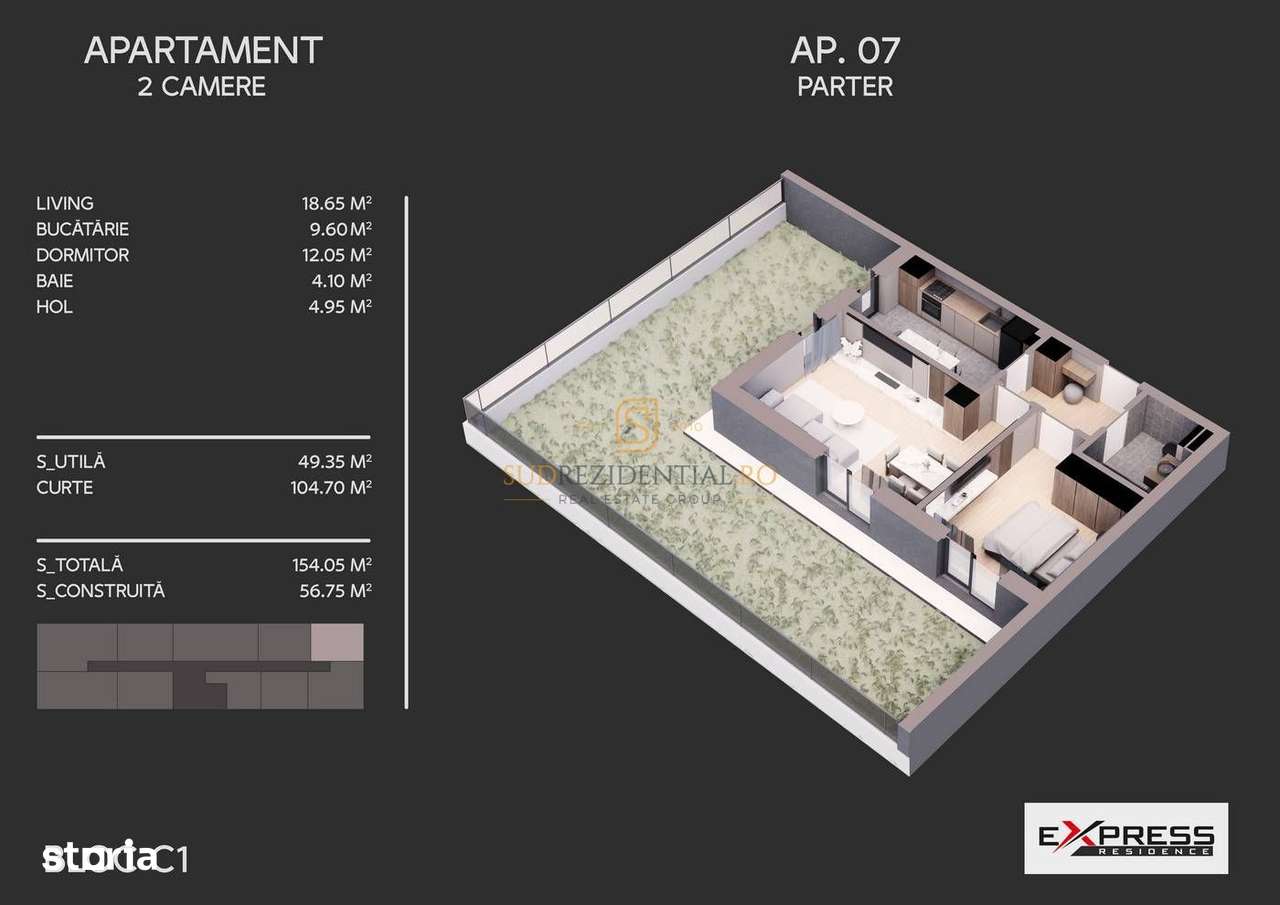Apartament decomandat, 2 camere, curte generoasa, zona excelenta Sect4 - Imagine principală: 5/20