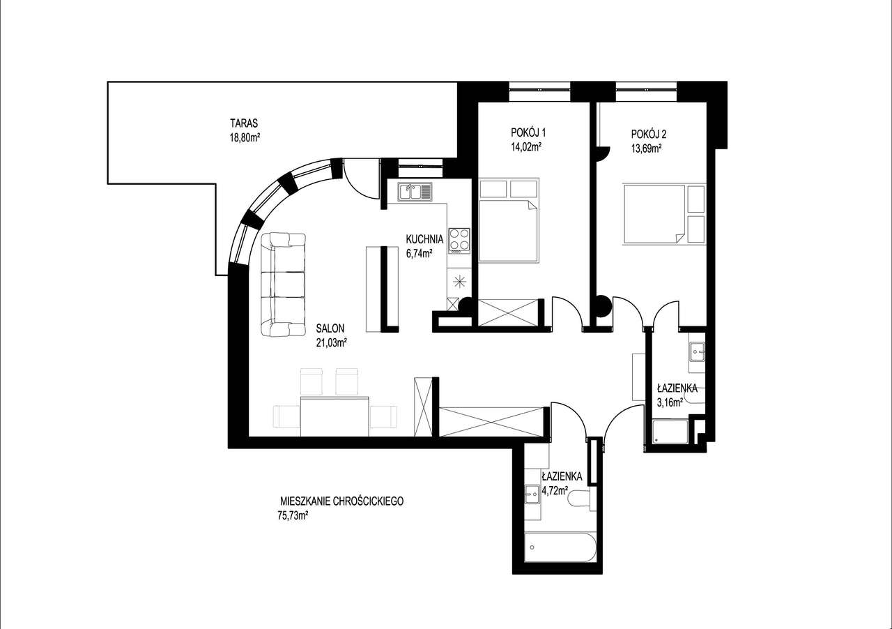 Stylowy apartament z wyjściem bezpośrednio na przestronny taras-12