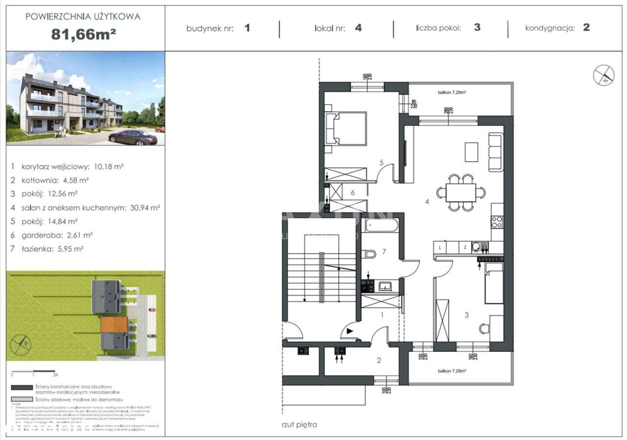 Apartament 50m od linii brzegowej 3 pok.Dwa Tarasy - Pełny obrazek: 3/3