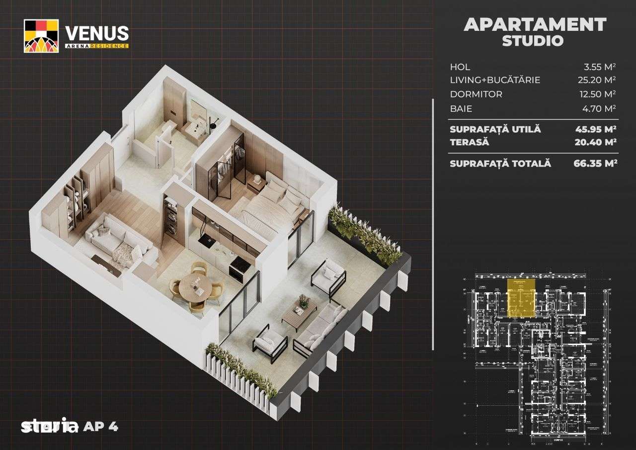 Apartament modern, terasa 20mp, finisaje premium -acces metrou, Sect 4 - Imagine principală: 5/25