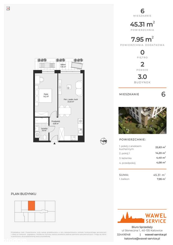 2-pokojowe mieszkanie 45m2 + balkon Bez Prowizji - Pełny obrazek: 2/8