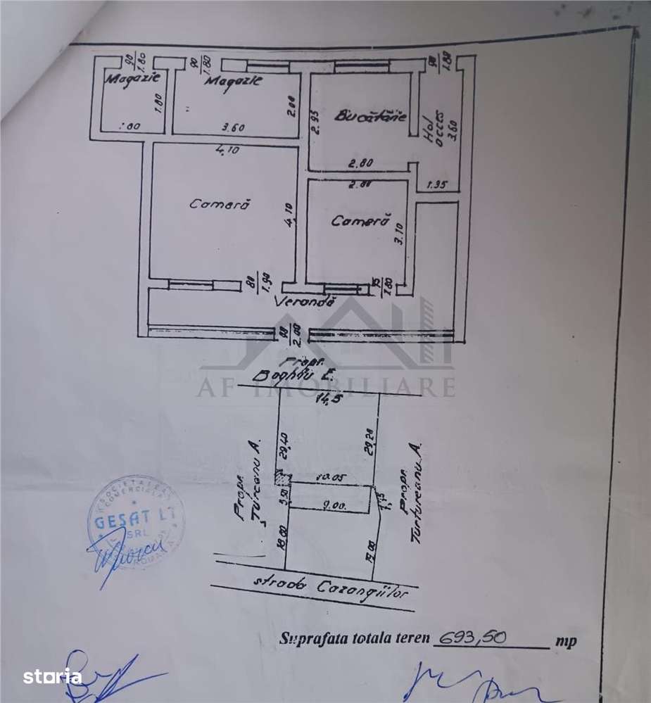 Manta Rosie TEREN 700mp CASA BATRANEASCA 65mp la 200m de bld. Poitiers - Imagine principală: 4/5