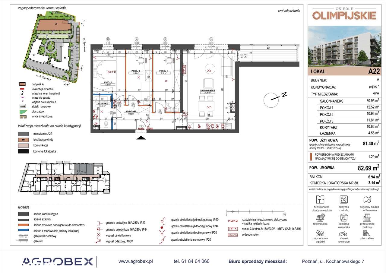 Ulica Staszica | mieszkanie A22 - Pełny obrazek: 2/7