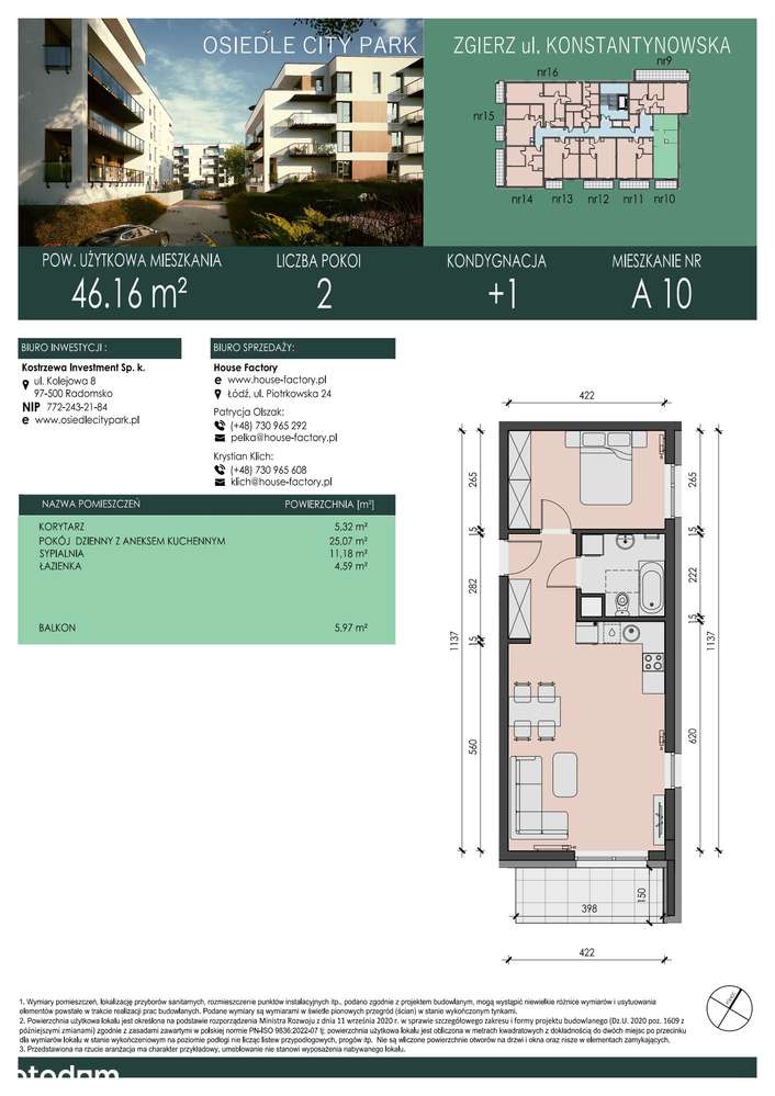 2-pokojowe mieszkanie 46m2 + balkon Bezpośrednio - Pełny obrazek: 2/9