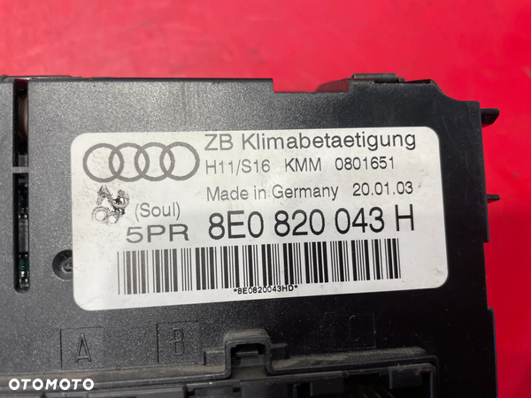 AUDI A4 B6 PANEL NAWIEWU KLIMATYZACJI 8E0820043H - 6