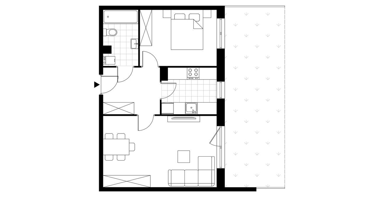 2-pokojowe mieszkanie 48m2 + ogródek Bez Prowizji - Pełny obrazek: 3/8