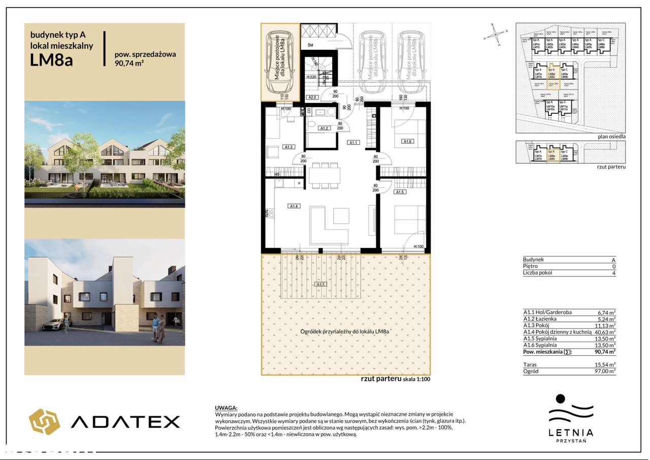 4-pokojowe mieszkanie 90m2 + ogródek - Pełny obrazek: 1/6