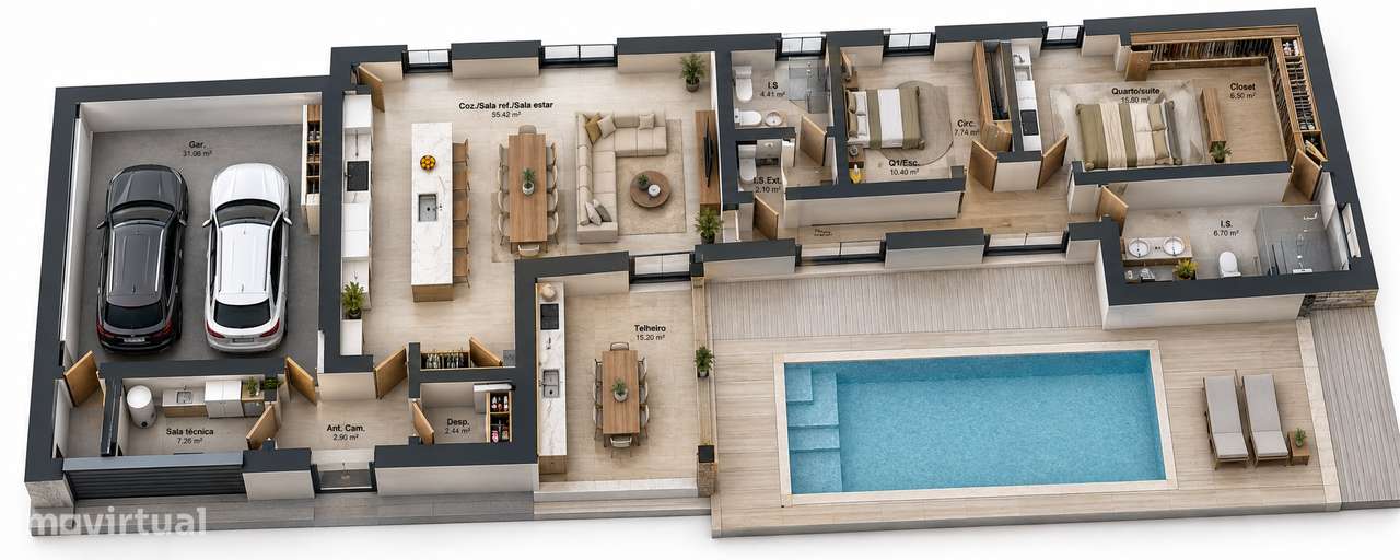 Terreno para Construção com Projeto de Moradia Térrea V2 e Piscina !-5