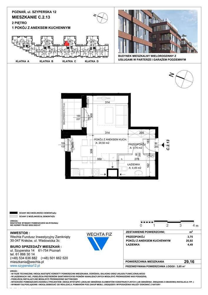 1-pokojowe mieszkanie 29m2 + loggia - Pełny obrazek: 2/7