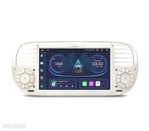 AUTO RÁDIO GPS ANDROID 12 PARA FIAT 500 07-15 BRANCO - 10