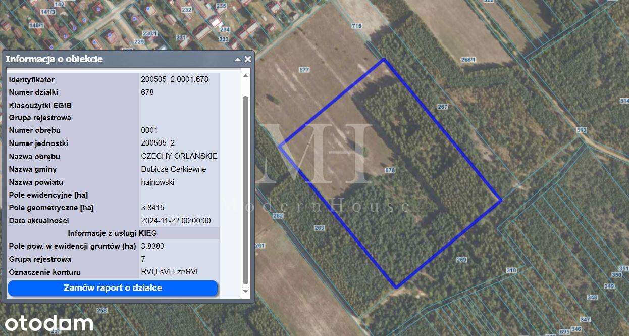 Działka rolno-leśna w dobrej cenie 38400m2